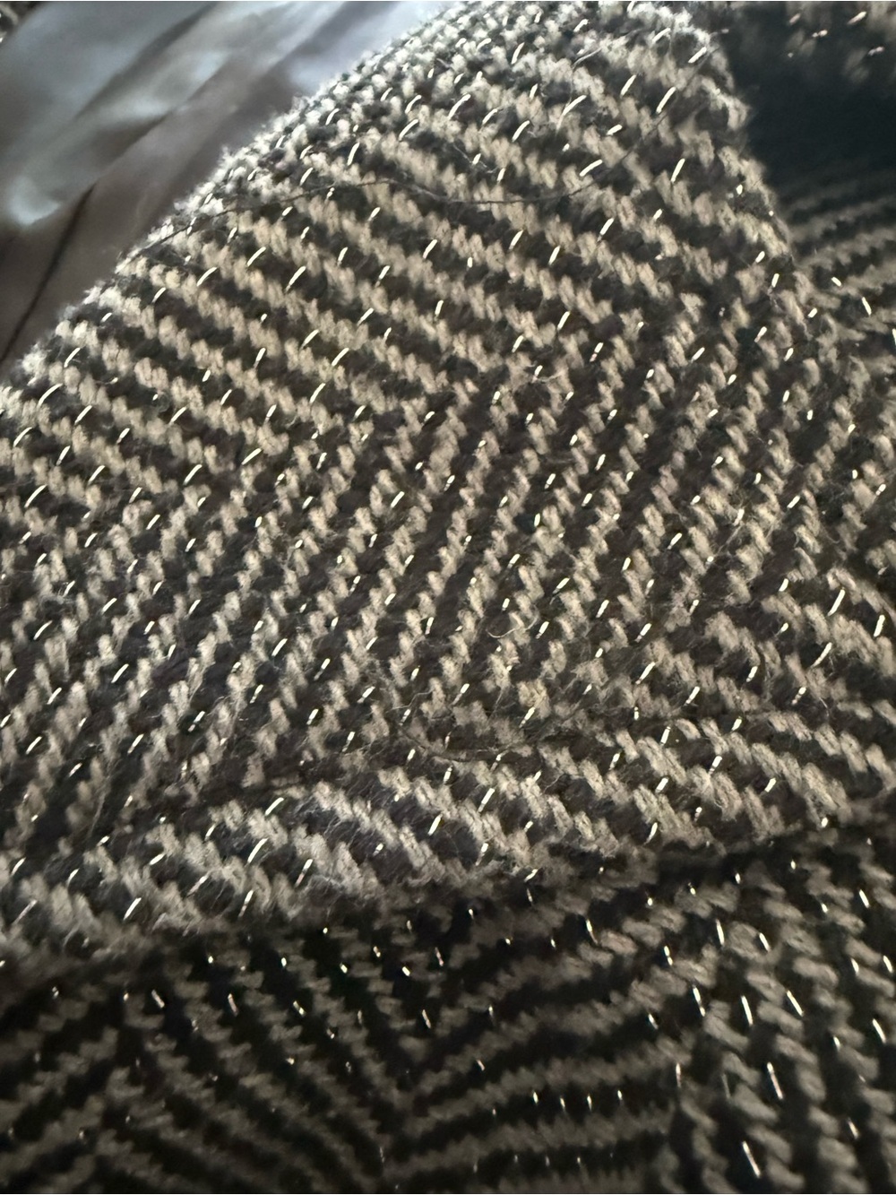 Ashley By 26 International Gray Herringbone Double-Breasted Peacoat - Picture 3 of 6